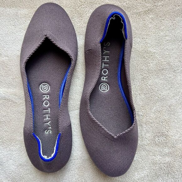 Rothy's The Flat Mink Brown Stretch Fabric Round Toe Ballet Flat Shoes Women 8.5 - Picture 12 of 16